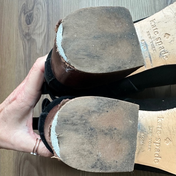 KATE SPADE NEW YORK BOOTS BOOTIES HEELS SUEDE WINTER FALL 8.5 - Picture 6 of 6